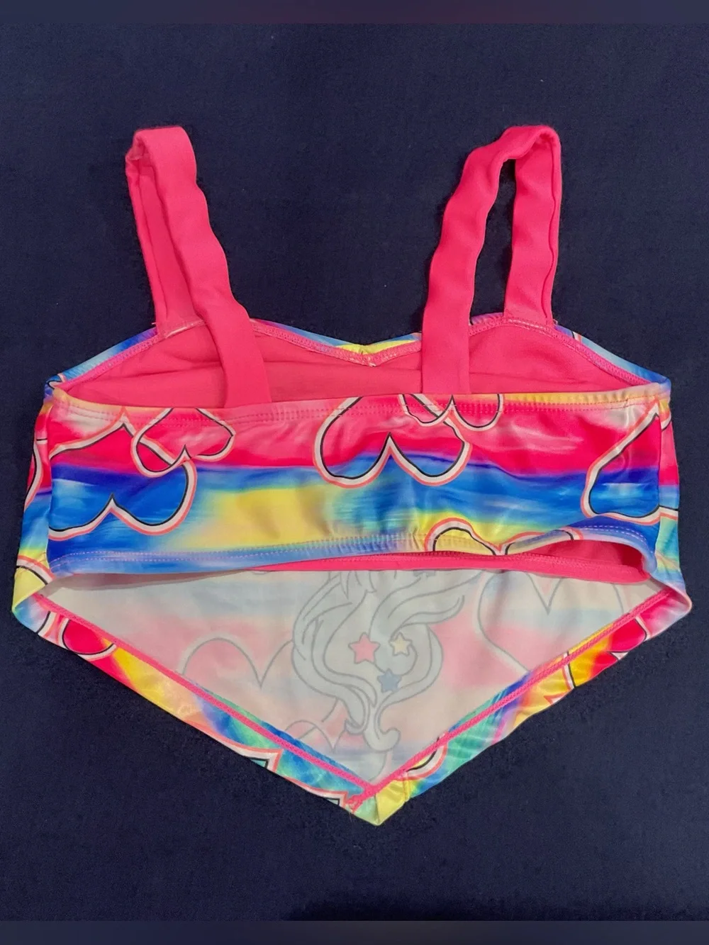 Wonder Nation Girls Unicorn 2-Piece Tankini Swimsuit Size M (7/8)